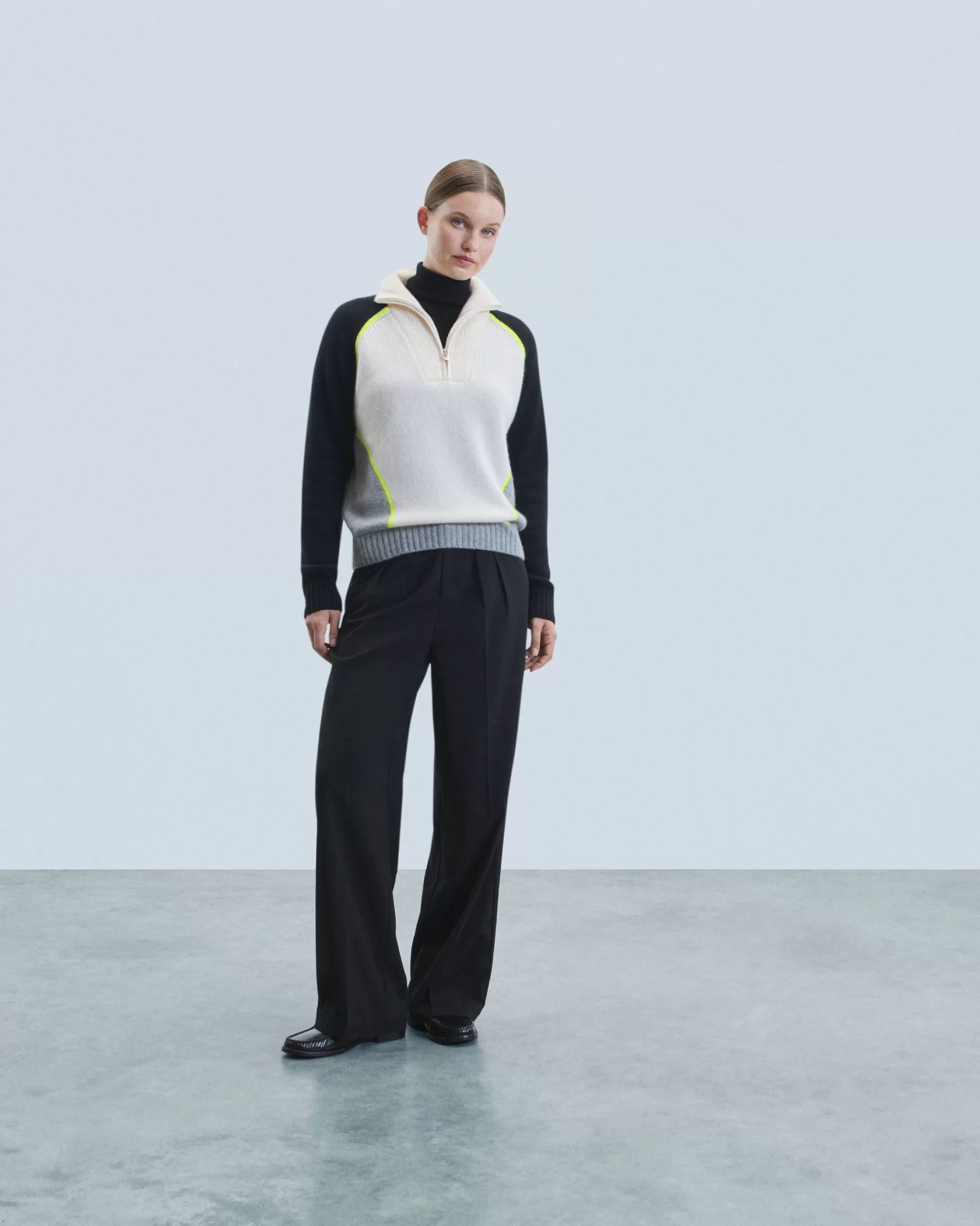 Maglione Collo alto con Zip Bicolore | FROM FUTURE Hot