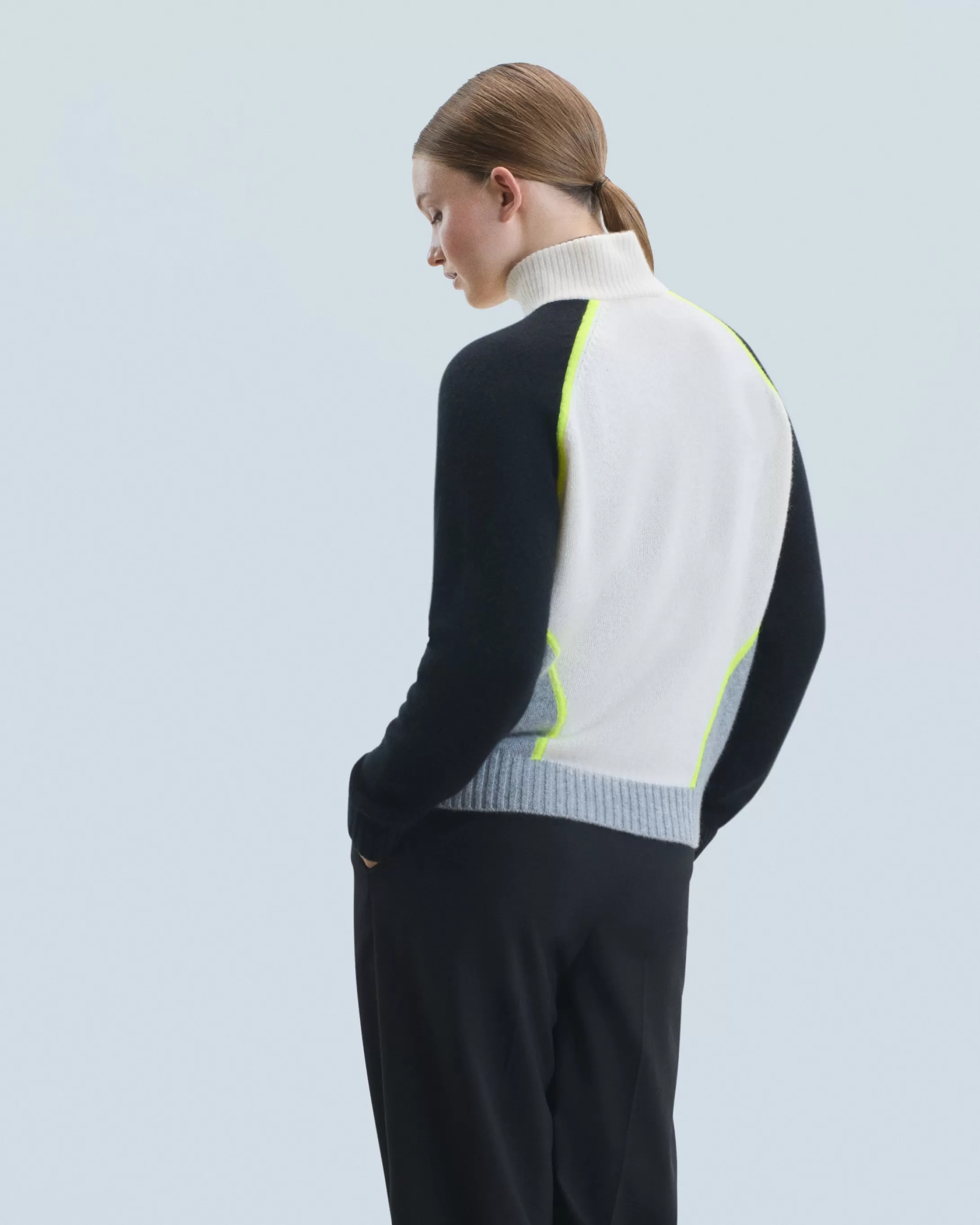 Maglione Collo alto con Zip Bicolore | FROM FUTURE Hot