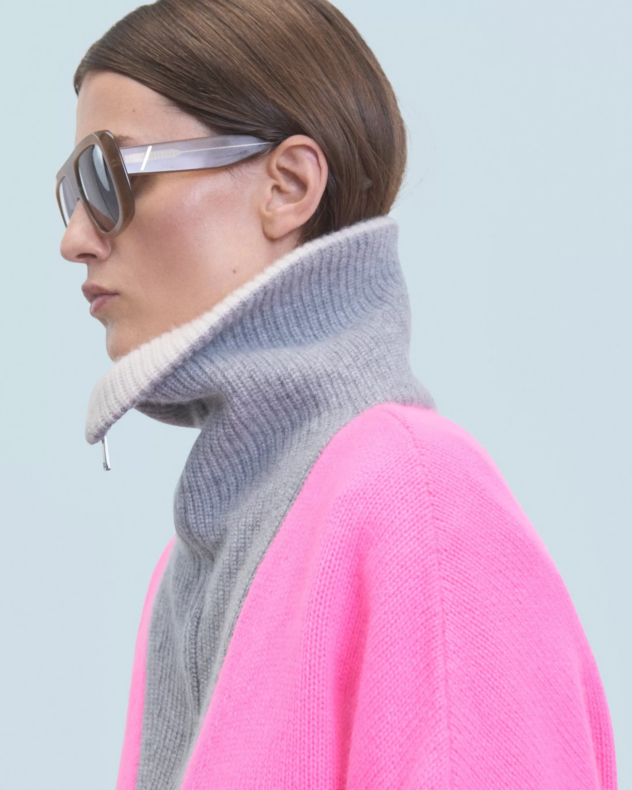 Maglione Collo alto con zip Tricolore | FROM FUTURE Sale