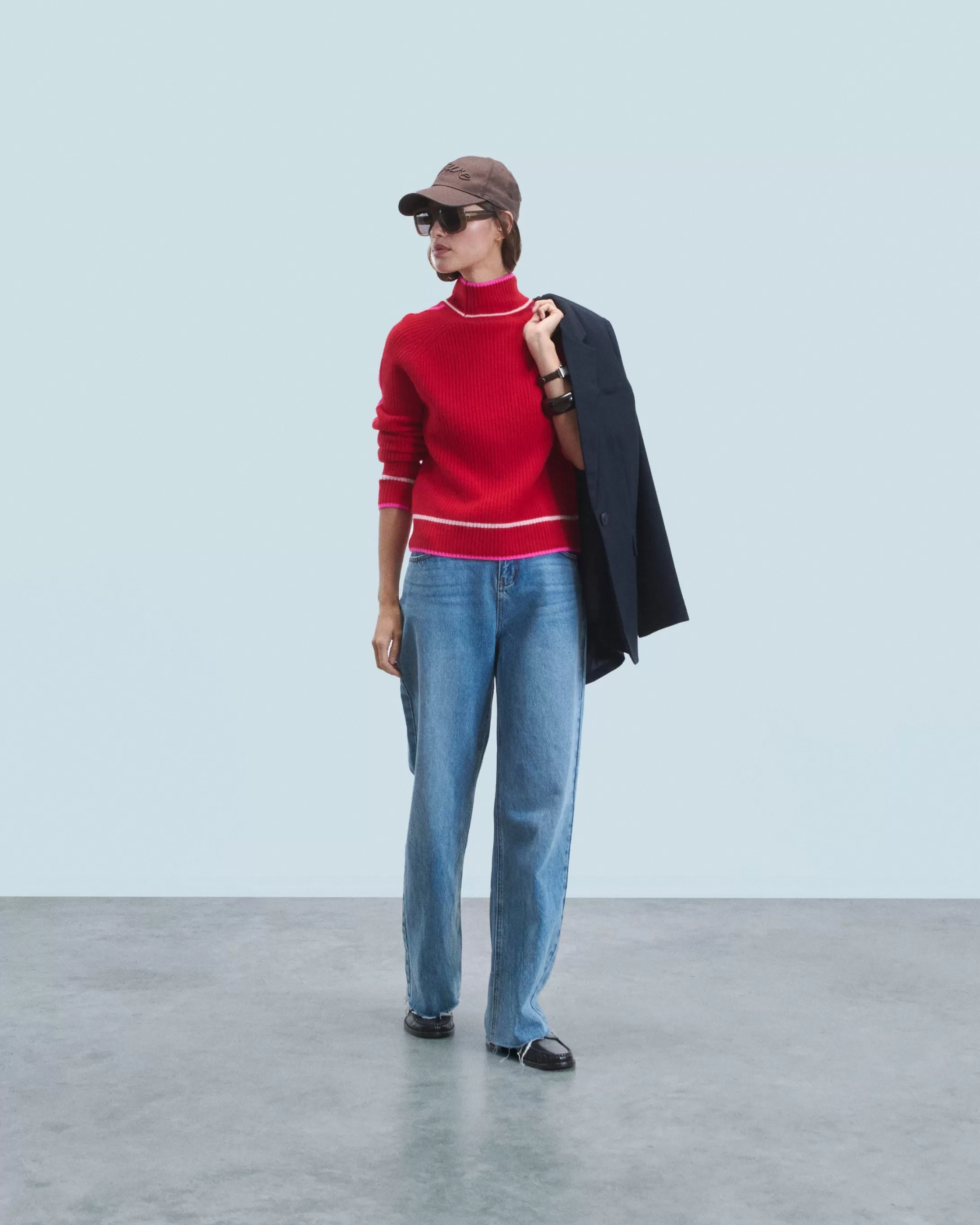 Maglione Collo alto Tricolore a Costa perlata | FROM FUTURE Best