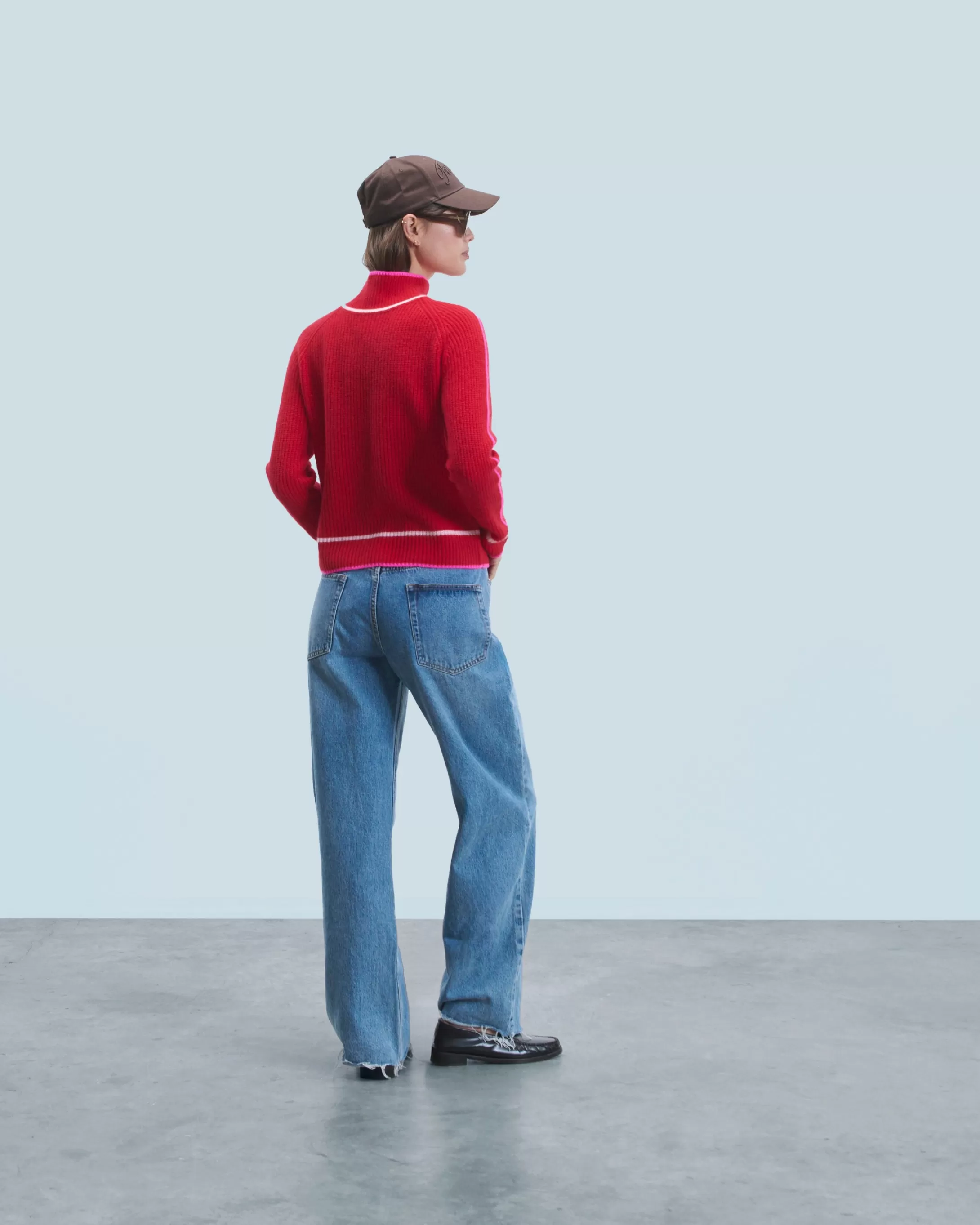 Maglione Collo alto Tricolore a Costa perlata | FROM FUTURE Best