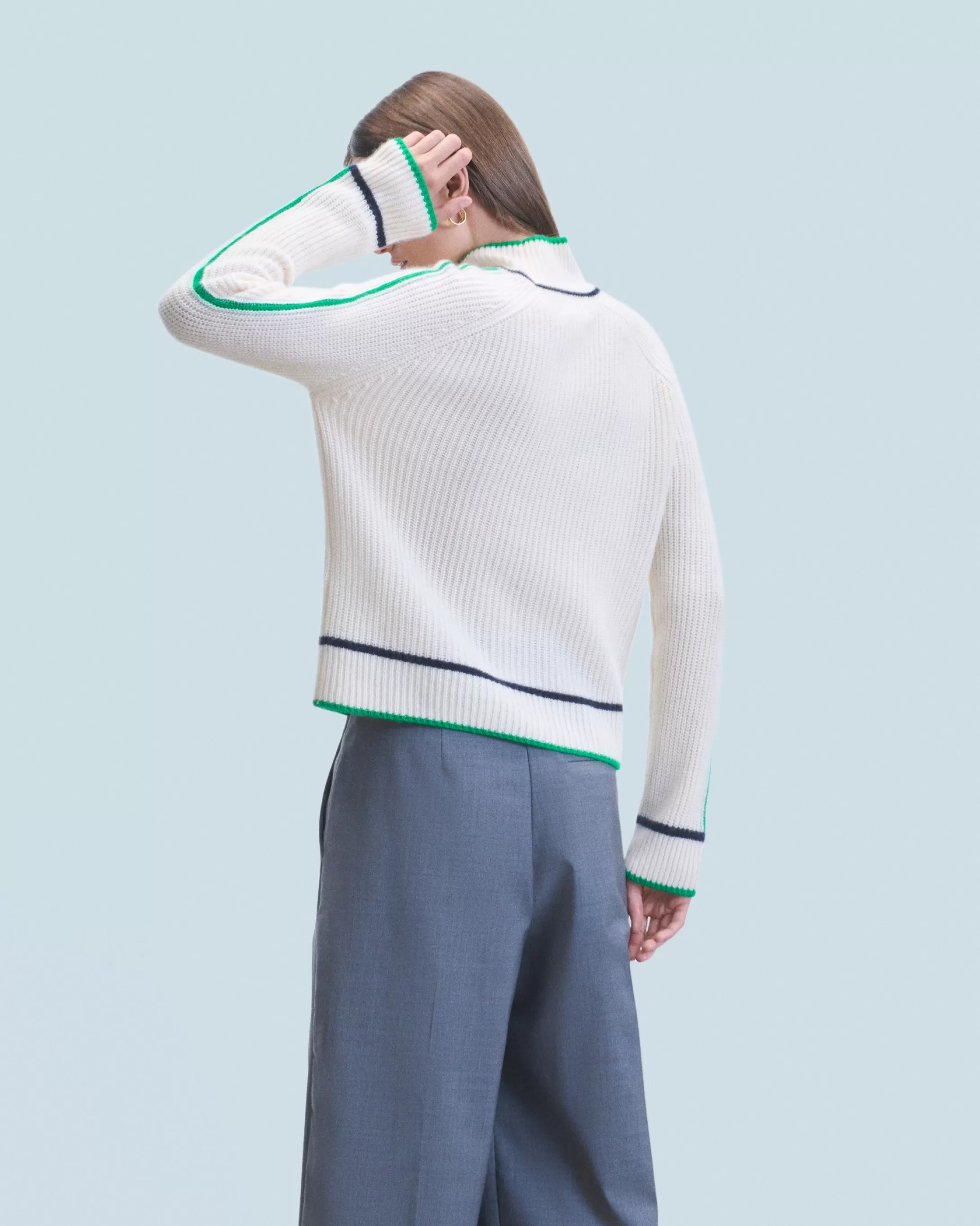 Maglione Collo alto Tricolore a Costa perlata | FROM FUTURE Outlet