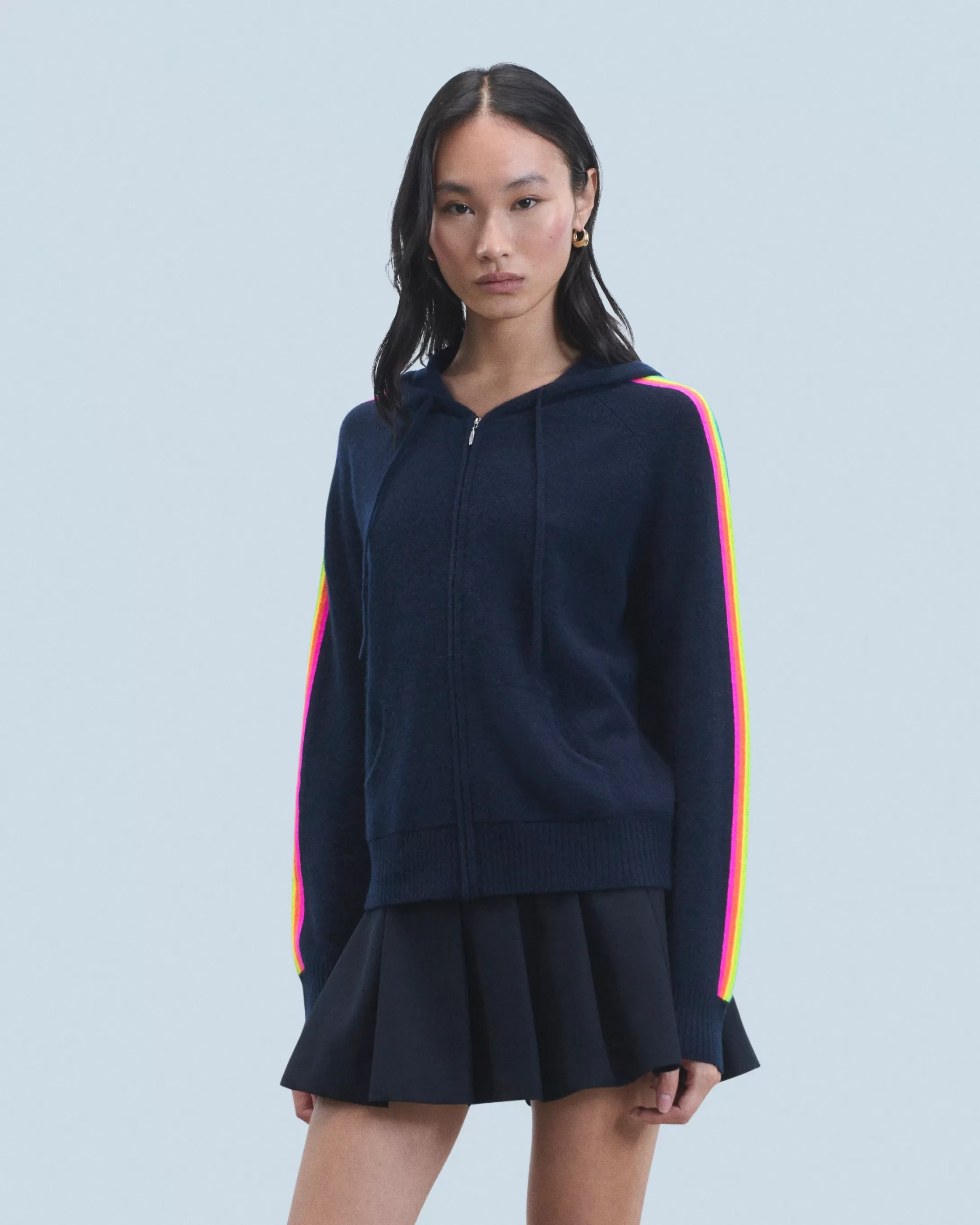 Maglione con Cappuccio Bande maniche Multicolori Leggero | FROM FUTURE Best Sale
