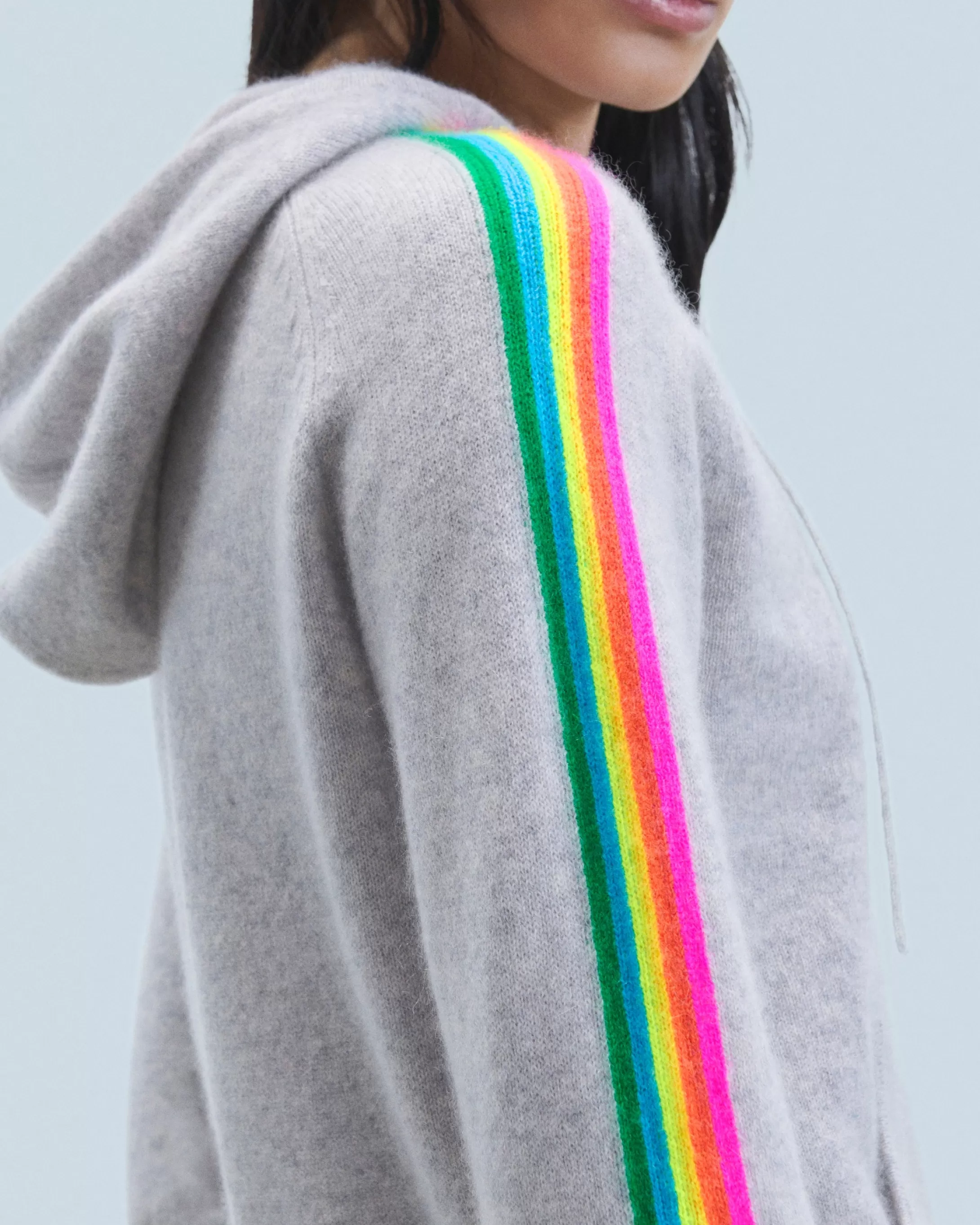 Maglione con Cappuccio Bande maniche Multicolori Leggero | FROM FUTURE Cheap