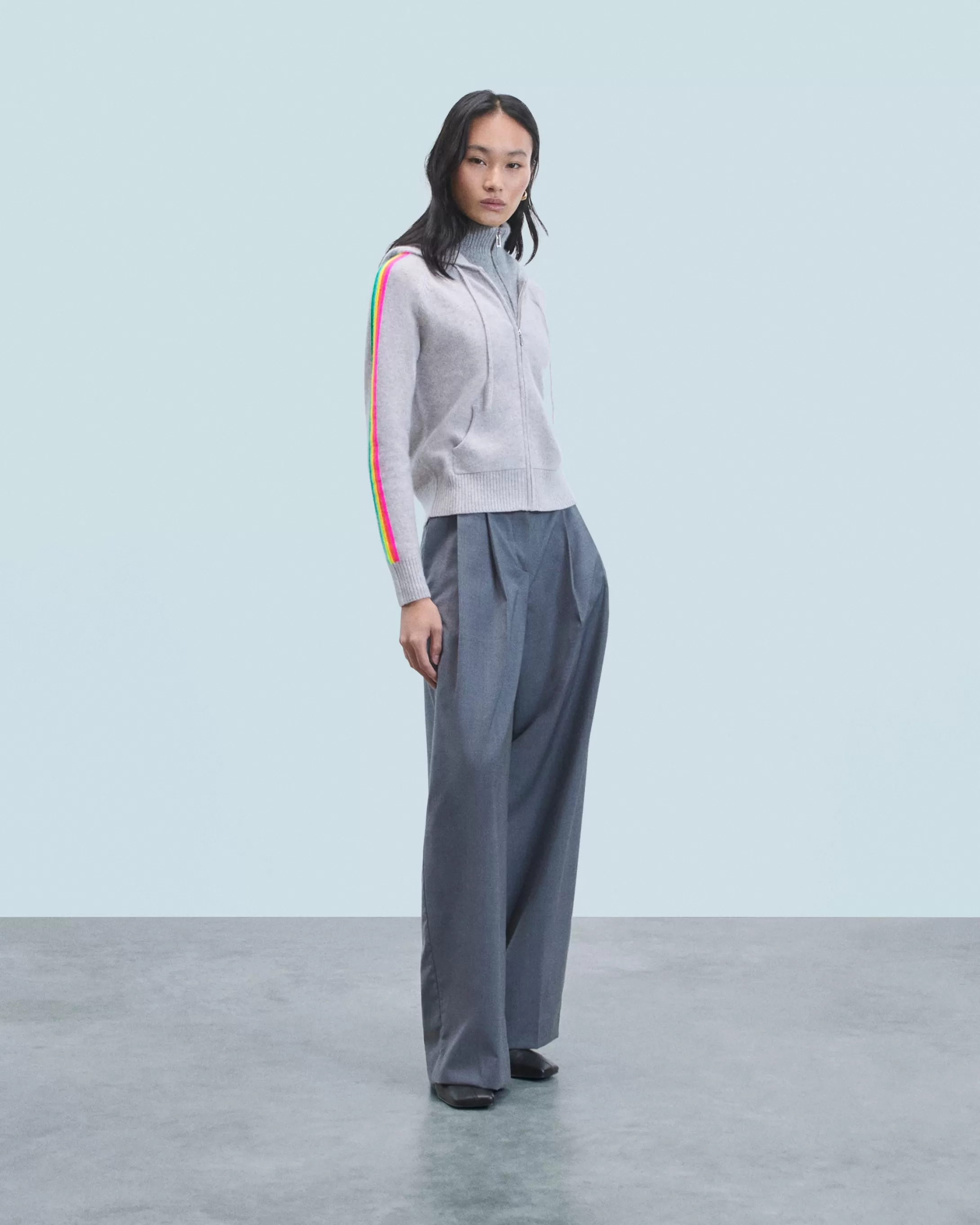 Maglione con Cappuccio Bande maniche Multicolori Leggero | FROM FUTURE Cheap