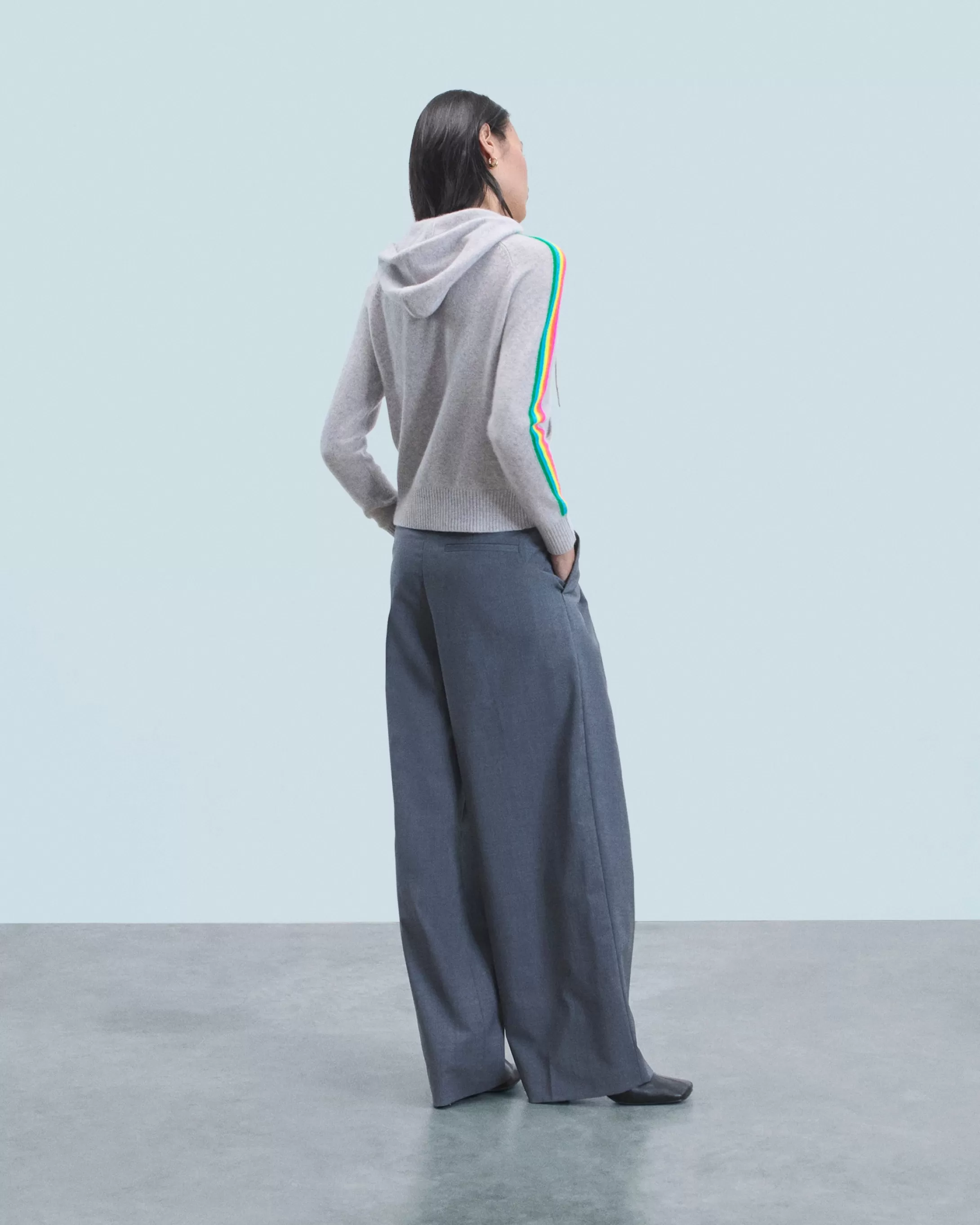 Maglione con Cappuccio Bande maniche Multicolori Leggero | FROM FUTURE Cheap
