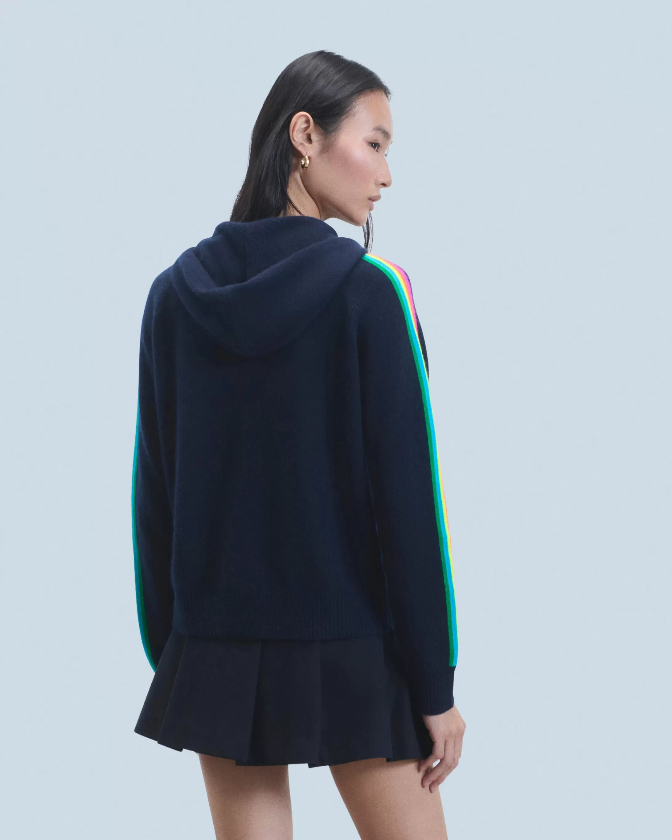 Maglione con Cappuccio Bande maniche Multicolori Leggero | FROM FUTURE Best Sale