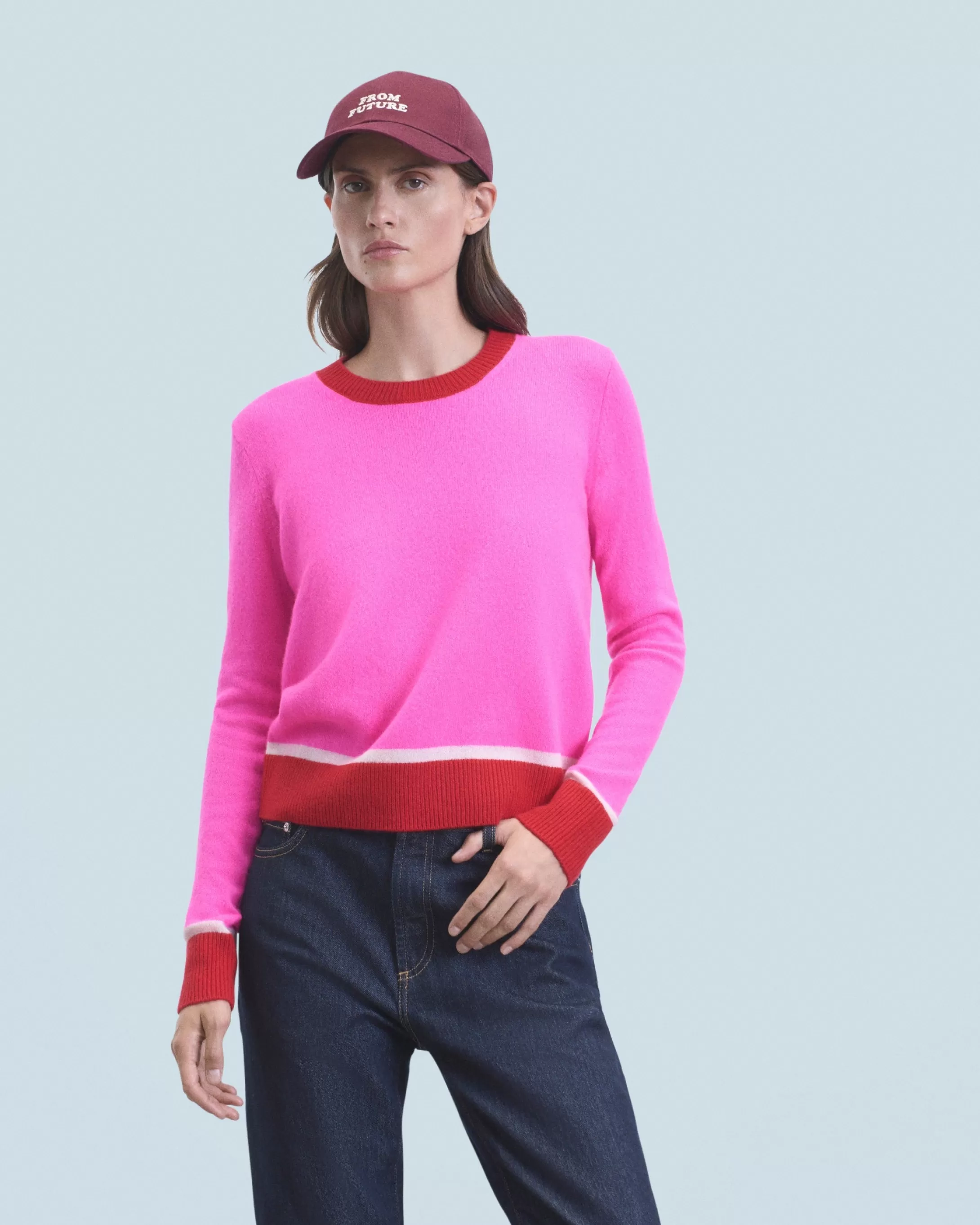 Maglione Girocollo Luce a contrasto bicolore | FROM FUTURE Flash Sale