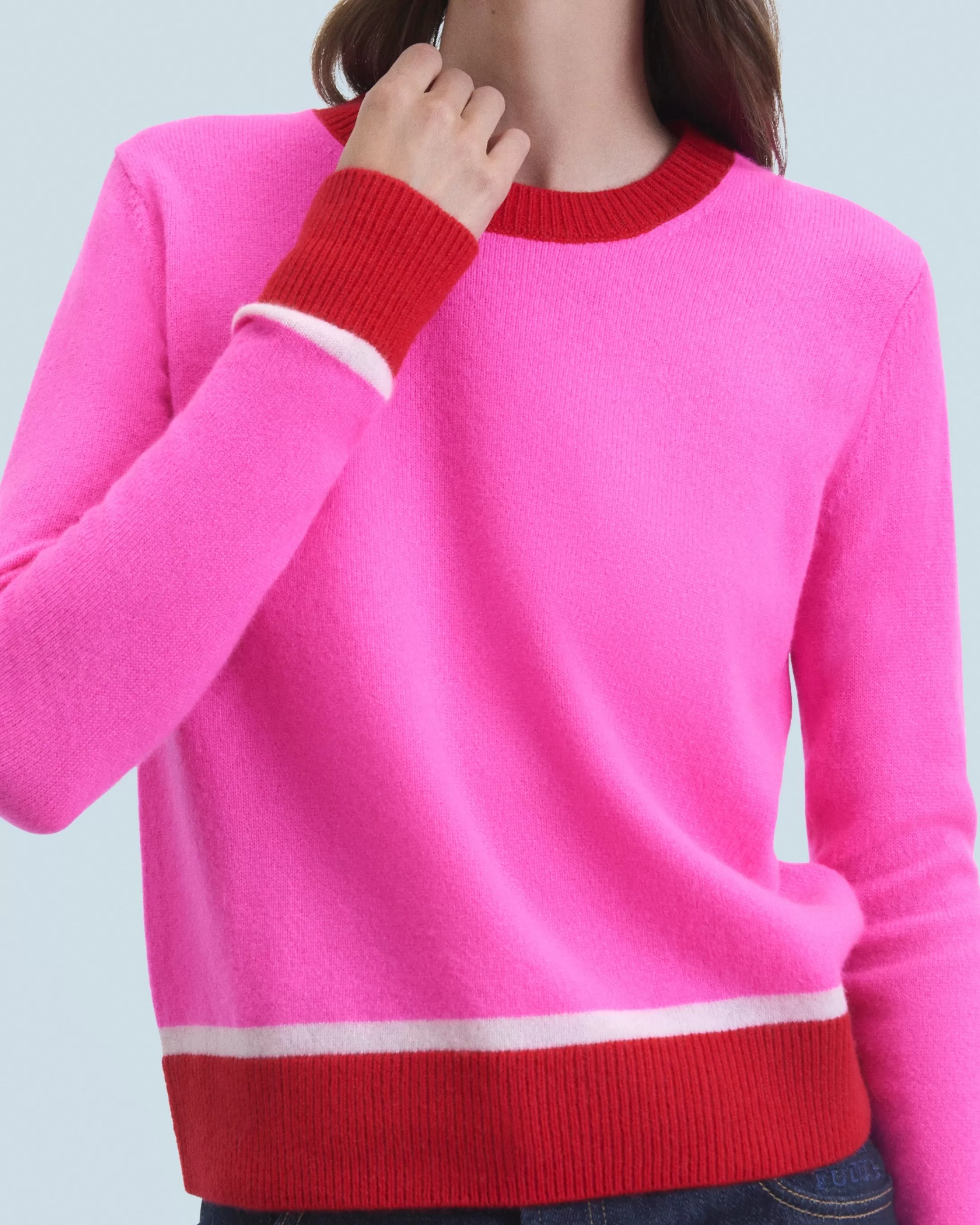 Maglione Girocollo Luce a contrasto bicolore | FROM FUTURE Flash Sale