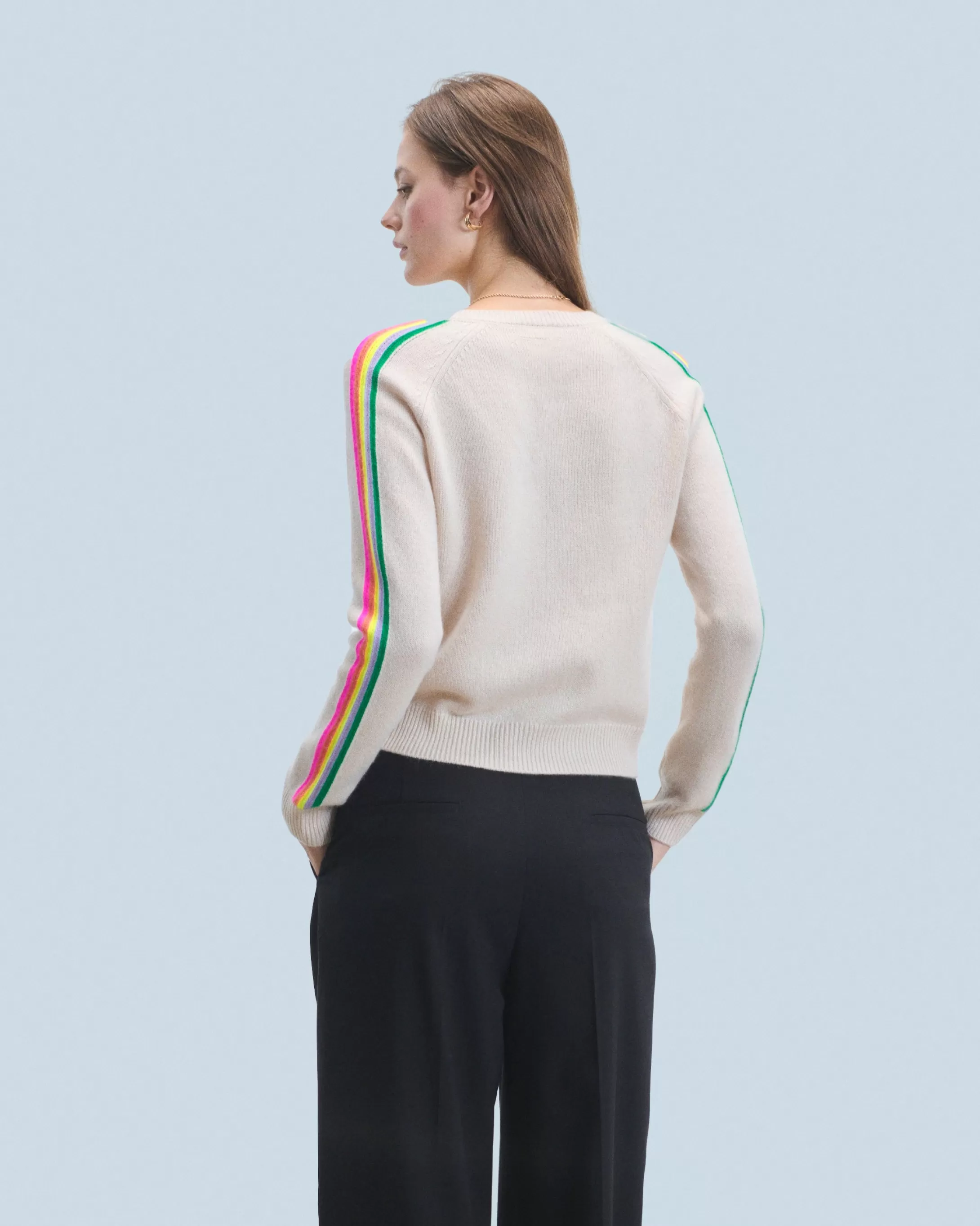 Maglione Scollo a V Maniche multicolori | FROM FUTURE Hot
