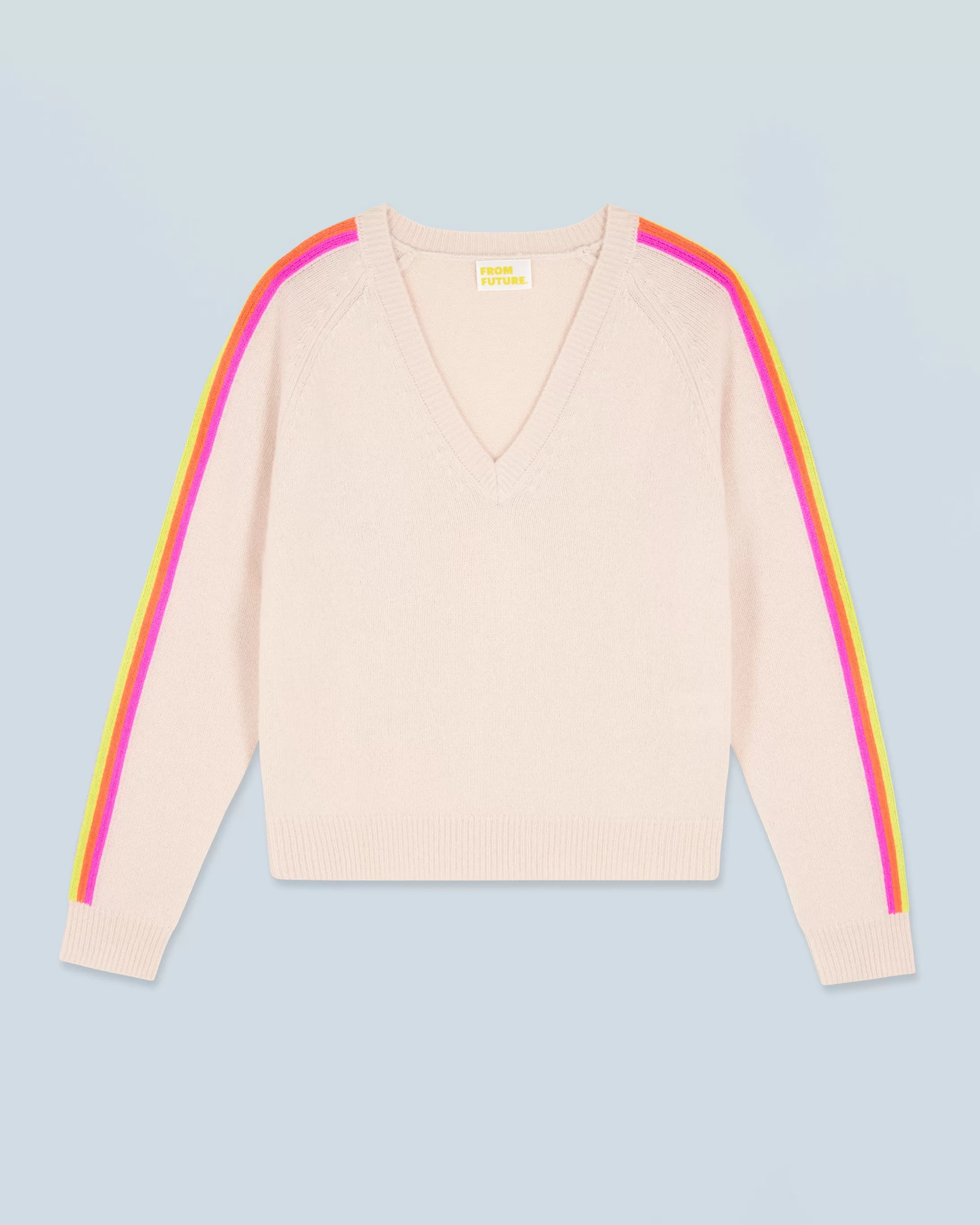 Maglione Scollo a V Maniche multicolori | FROM FUTURE Hot