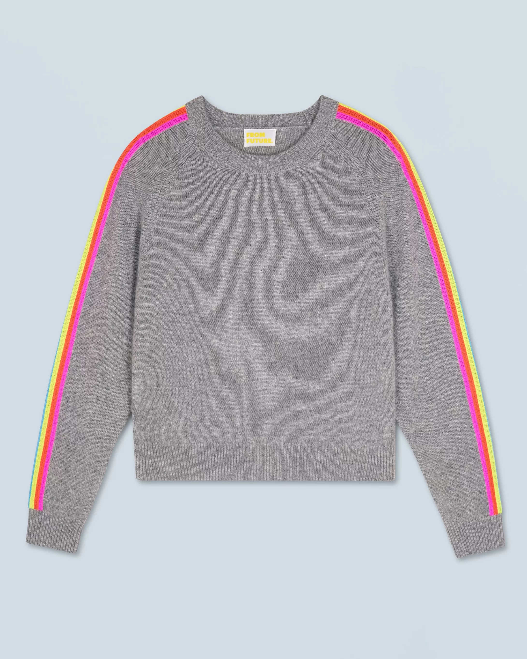 Maglione Scollo tondo Bande maniche Multicolori | FROM FUTURE Cheap