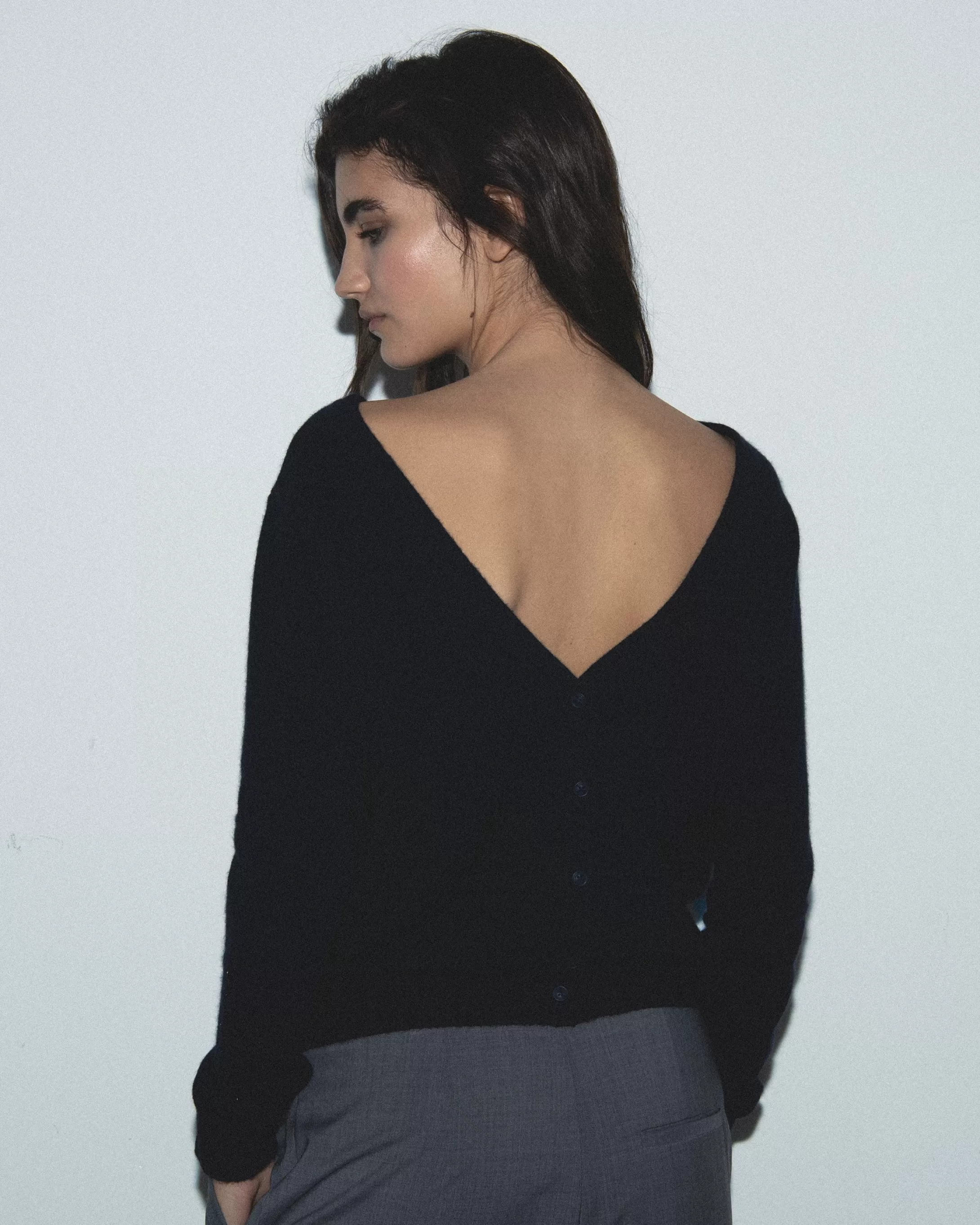 Maglione Scollo tondo Schiena scoperta con Bottoni | FROM FUTURE Cheap