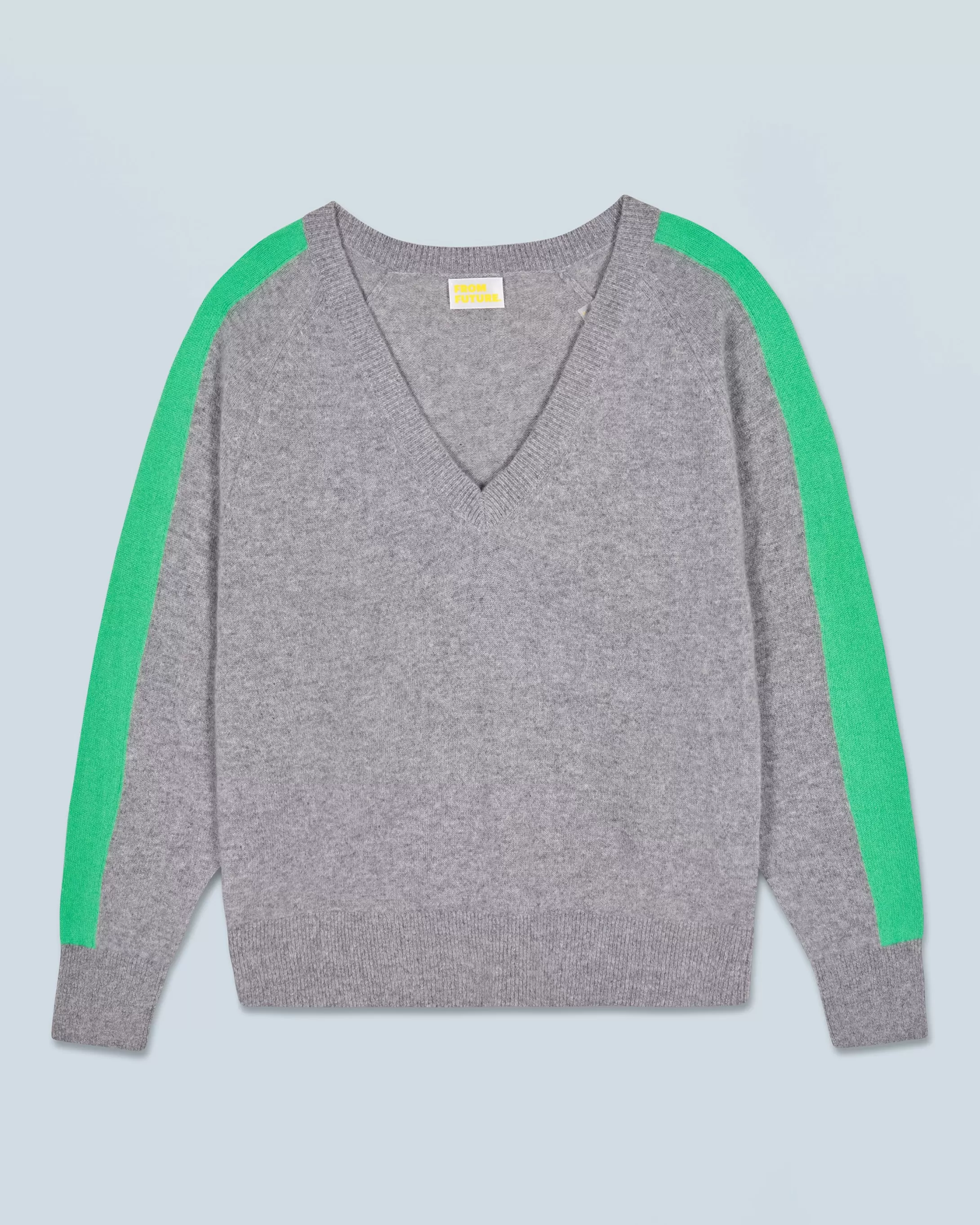 Pullover Scollo a V Oversize Bande bicolori Leggero | FROM FUTURE Hot